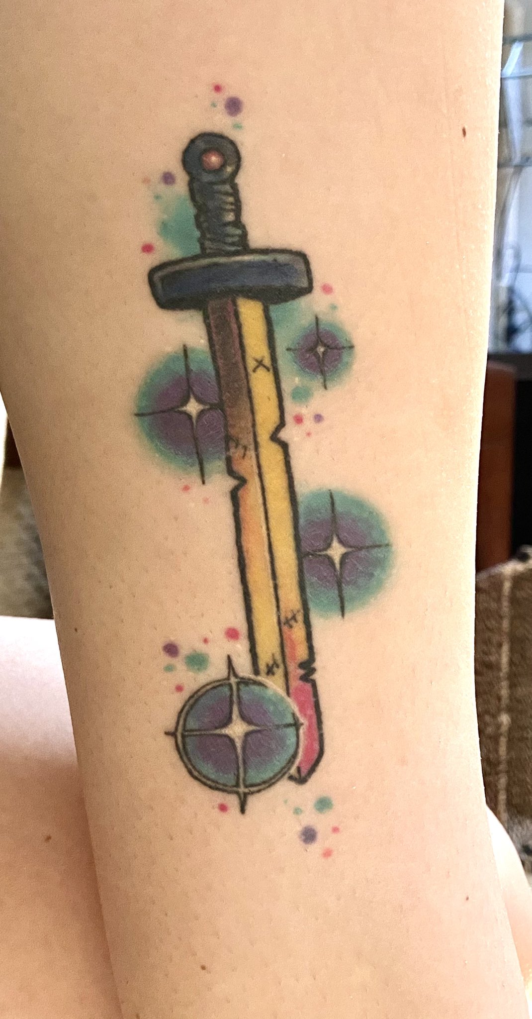 Made a long waited tattoo Dont mind the cuts its all from that grass  sword curse ᕕ ᐛ ᕗ  radventuretime