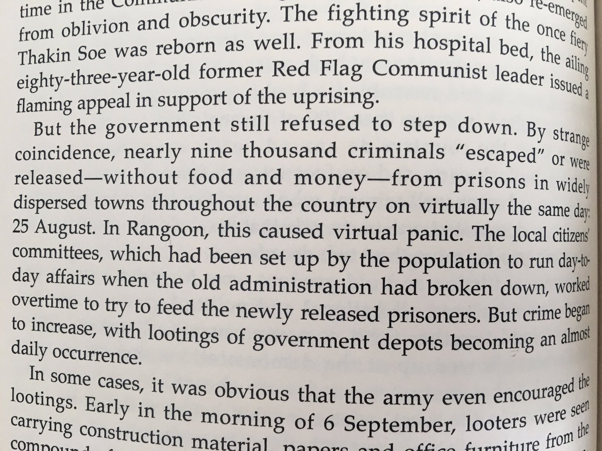 poppymcp's tweet photo. History repeats itself in #Myanmar. From @gardlunden’s Burma in Revolt, descriptions of the 1988 uprising and subsequent army crackdown.

“It’s just a small group of people who want to consolidate their power and are willing to shoot down schoolchildren”

#WhatsHappeninglnMyanmar https://t.co/95qmPgo621