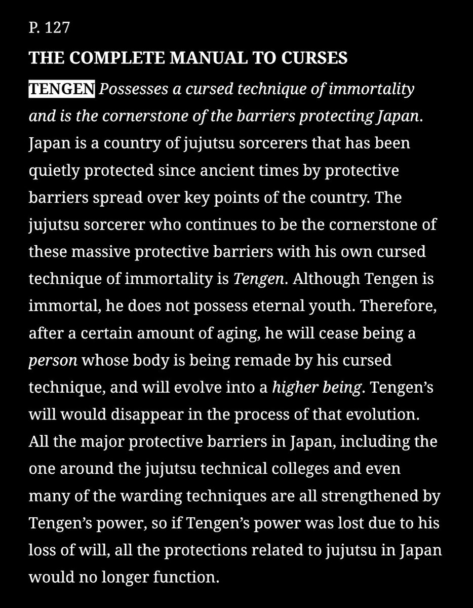 ジヘ うざい五条 好き English Translation Of Jujutsu Kaisen Official Fanbook Pages 126 127 Jujutsu Society Their Regulations The Higher Ups Tengen And Star Plasma Vessels T Co Hr11pwqgo6