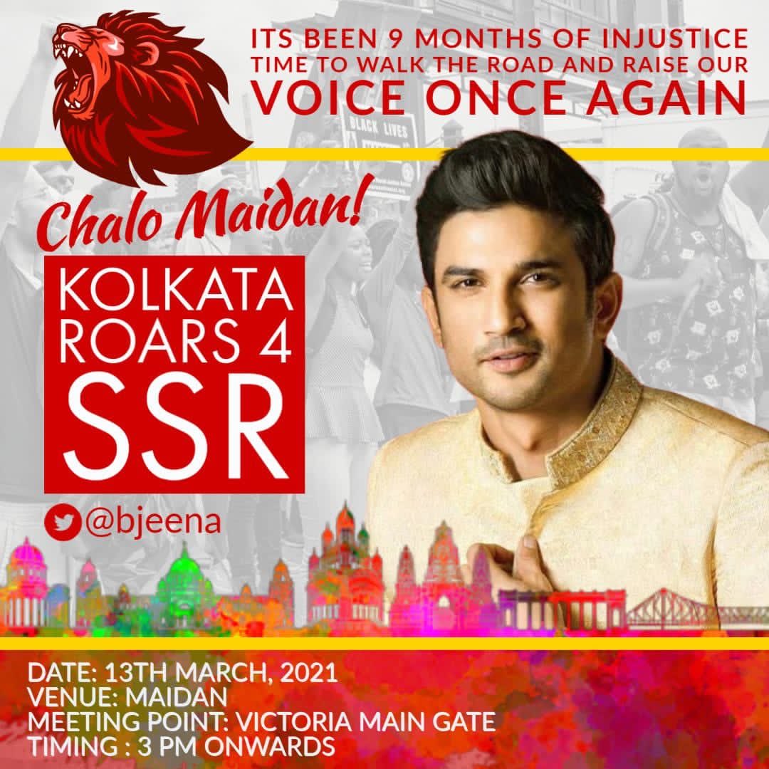 itsdebbie04's tweet photo. A Gentle Reminder To All @itsSSR kolkata Warriors 
Today at 3pm leta gather
At Victoria main gate 1, and lets make it a huge as usual🔱
lets roar for our one and only Sushant Singh Rajput🔥

Kolkata On Roads 4 SSR https://t.co/svugFJ8ps4
