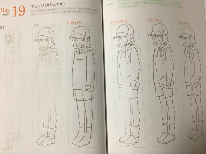 作画上達ドリル19日目。
脚のラインを描くの楽しい。元絵の線が好きでこの本を買ったんだ。ショートブーツから伸びる脚も好き。 