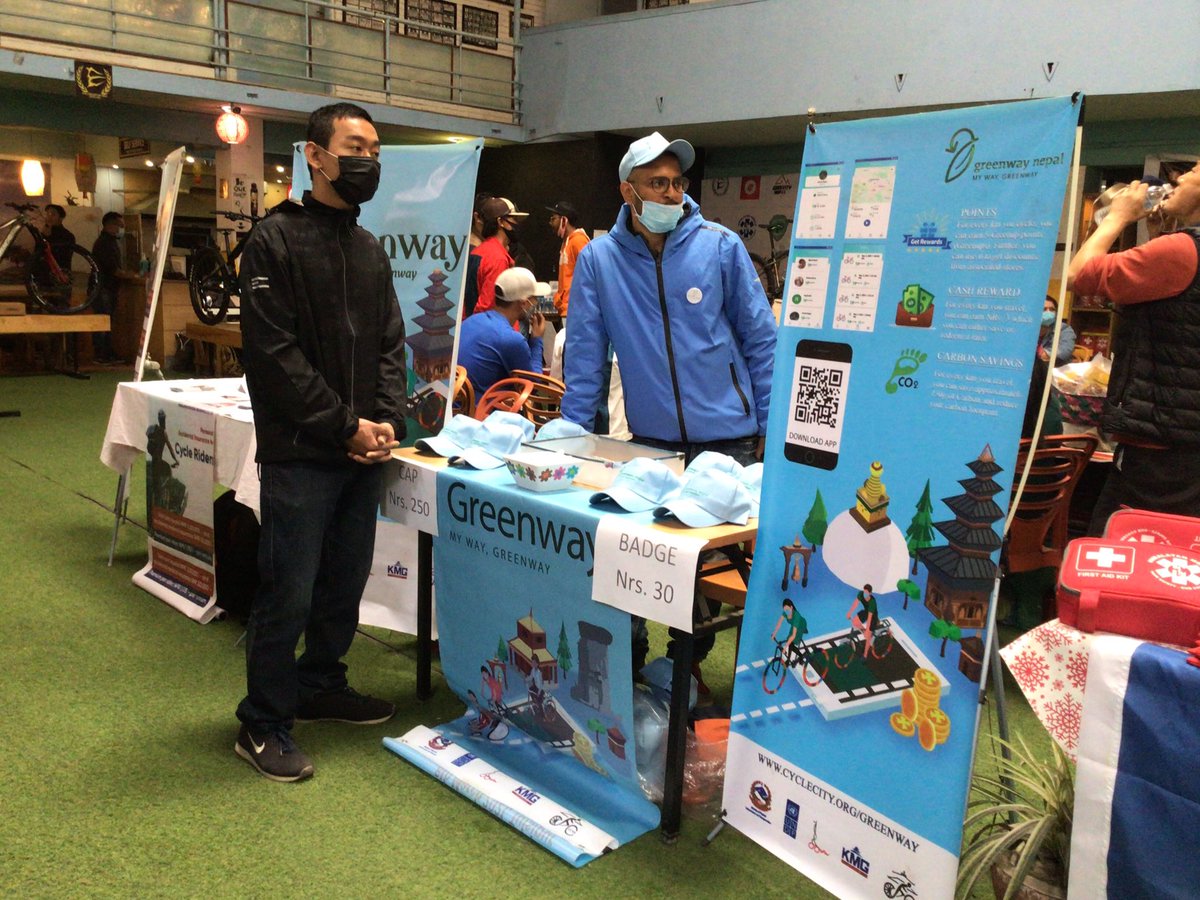 ktmcyclecity's tweet photo. We are at OAC bicycle expo, Outdoor Adventure Center, Thamel promoting our app @GreenwayNepal Join us if you are around. Find us in google play store- Greenway Nepal #MOPIT #KMG @CityLalitpur @UNDPNepal @ktmcyclecity @MayorTulsipur #rideandearn #moreridelesscarbon #sdgs #BICYCLE https://t.co/BYrbO0mFtn