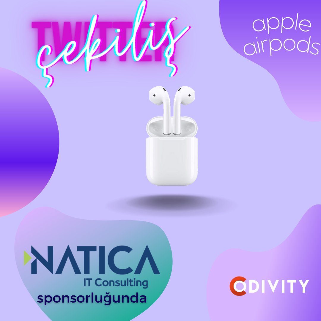 codivitycon's tweet photo. ÇEKİLİŞ VAAR!

Yepyeni bir çekilişle karşısınızdayız. 1 kişiye Apple AirPods hediye!💥🤩

#codivity
•Şartlar görselde belirtildiği gibi olup slogansız twitleriniz de katılım sağlayacaktır. Daha çok şans için sloganlarını unutmayın😍
#codivity https://t.co/tw4r19UuSH