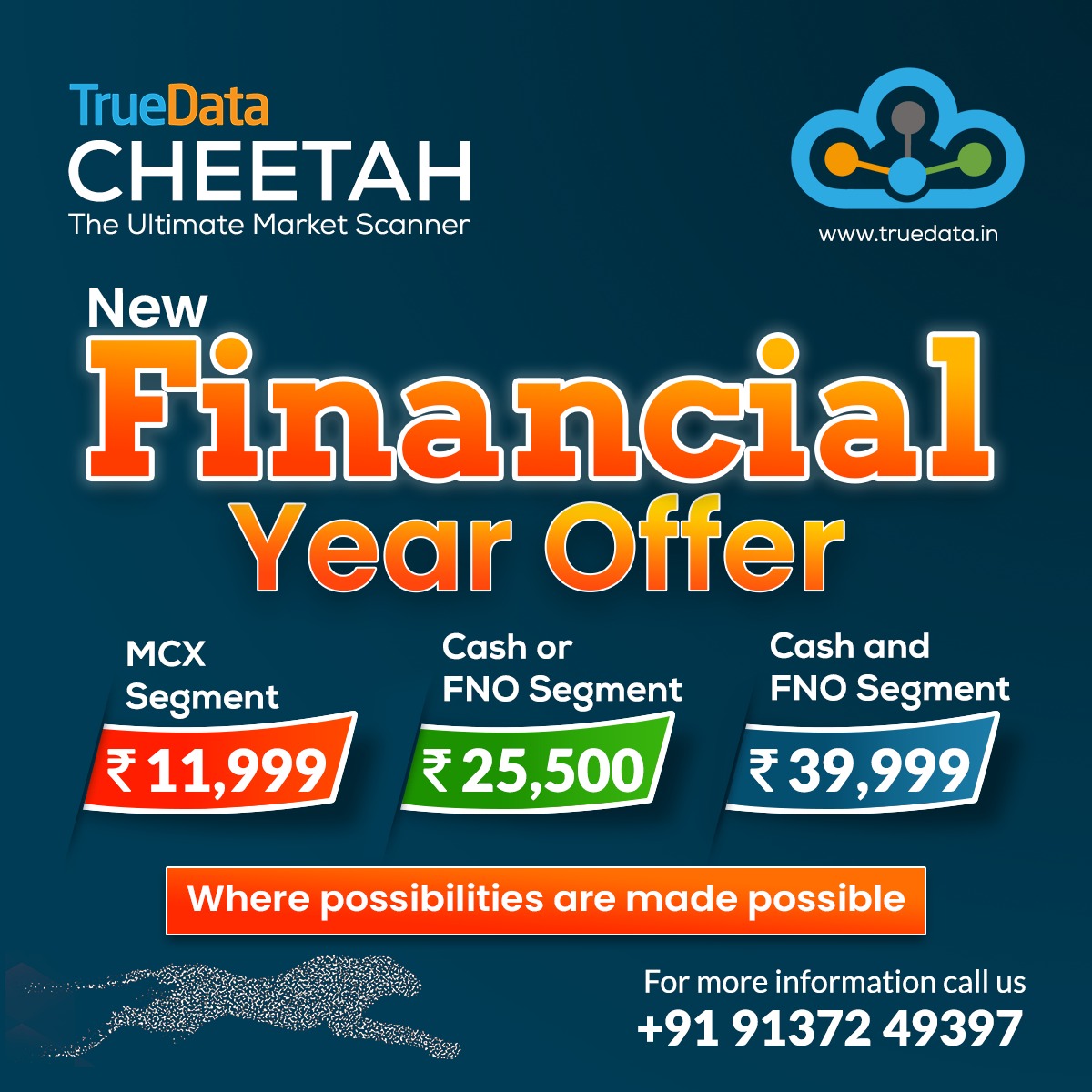 truedata1's tweet photo. ๐ Where possibilities are made possible
๐คฉ #TrueData Cheetah New Financial Year Offer
๐ฏ Discover Market Profile & the various Market Scanners with TrueData Cheetah.
For more information call us at ๐ +91 91372 49397
#truedatacheetah #cheetah #onetimeoffer #marketscanner https://t.co/oMDjG3QMhu