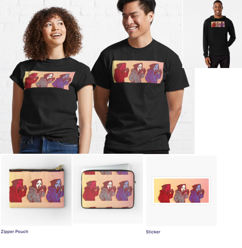 OfficeOFHorror's tweet photo. Hello! I decided to use redbubble to sell some of my art designs! I had this account years ago, but never used it so sorry for the weird username lol. Here are some of the products samples of each of my design! There's more option btw! 

https://t.co/xdCGjjjrOh https://t.co/mvgN5CifEH