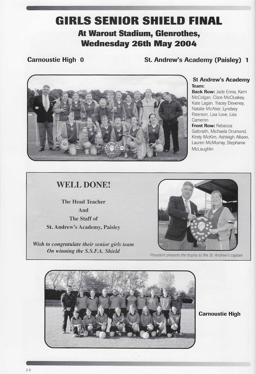 Scottish Schools' Football Association (@sschoolsfa) on Twitter photo Season 2003-2004 | Team of the Day - <a href="/St_Andrews_Acad/">St Andrew's Academy</a> who won the <a href="/sschoolsfa/">Scottish Schools' Football Association</a> Girls' Senior Shield in 2004 Season 2003-2004 | Team of the Day - <a href="/St_Andrews_Acad/">St Andrew's Academy</a> who won the <a href="/sschoolsfa/">Scottish Schools' Football Association</a> Girls' Senior Shield in 2004