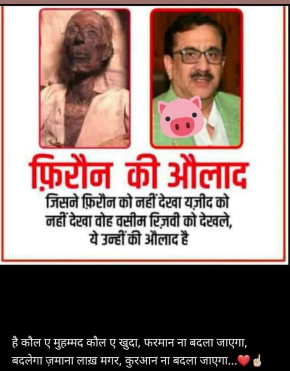 RazaviAmrah's tweet photo. Allah Paak has taken responsibility of Holy Quran and said that not even a letter or punctuation in it will change till Qayamat. #WasimRizvi petition should not be entertained, strict legal action should be taken against him
#ArrestLaanatiWasimRizvi 
#WeSupportRazaAcademy https://t.co/S9KgVjGZar