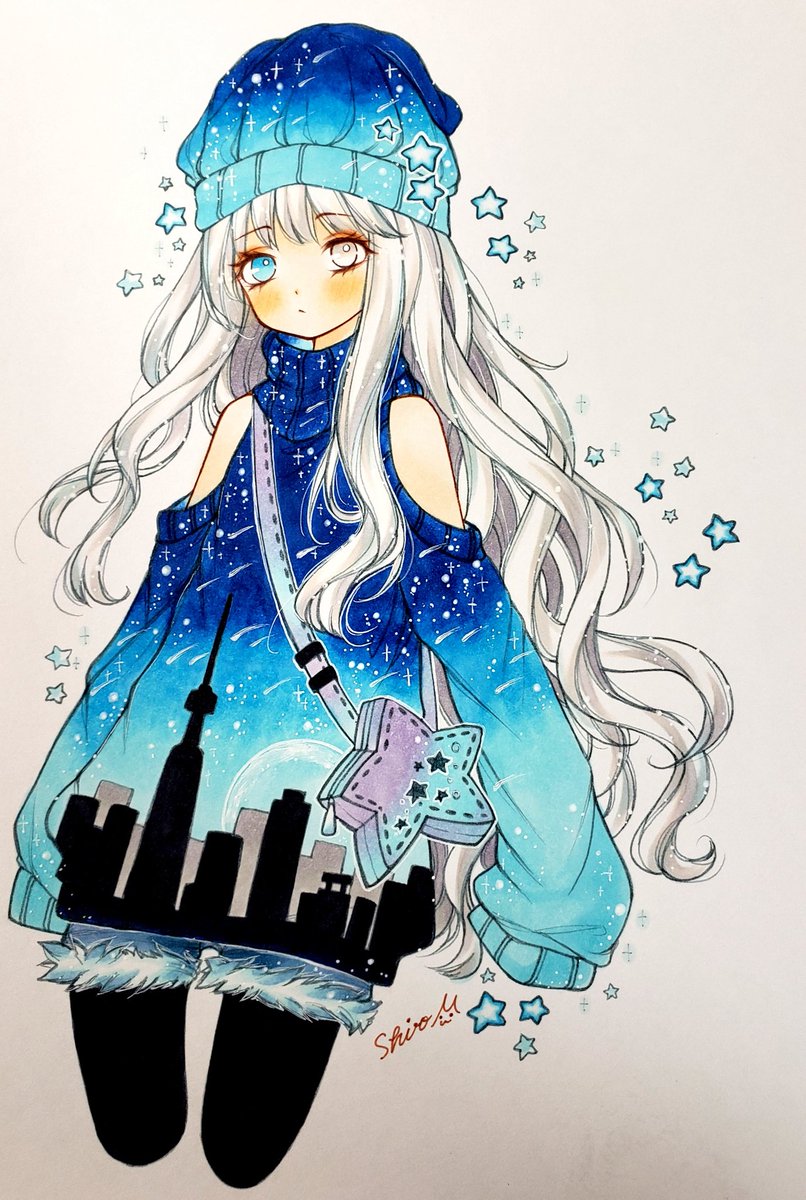 「流れ星を探しに?☄✩.*˚ 」|しろえむのイラスト