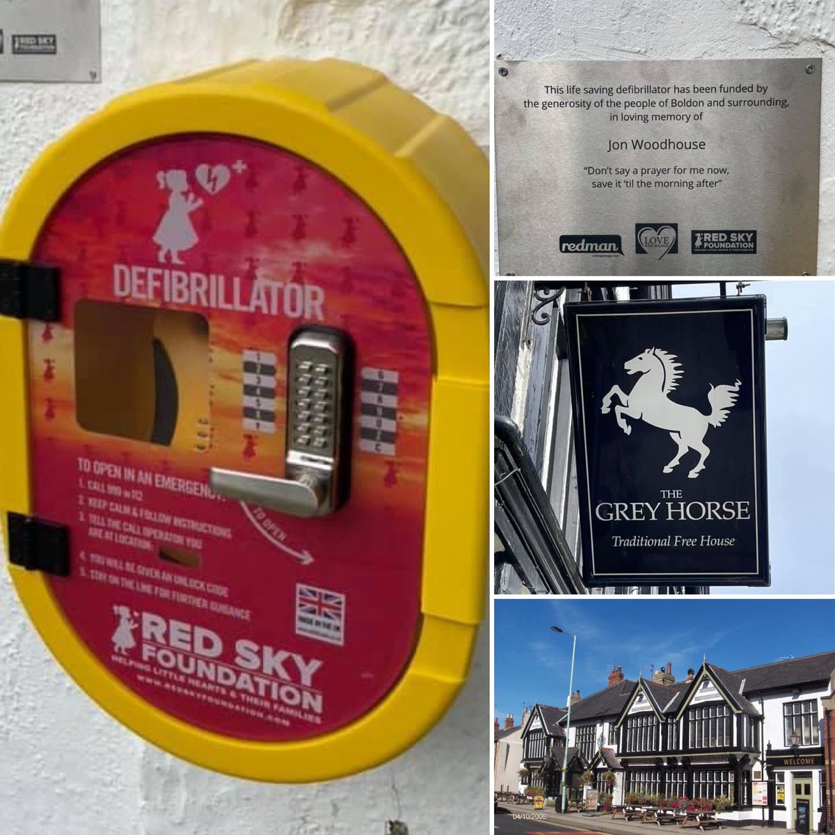 redskycharity's tweet image. Another public access life saving #defibrillator installed in #southtyneside by @HLAServices it’s a great sight to see fitted in loving memory of Jon Woodhouse @RedmanDesign 
A project supported by his brother and #RedSkyAngel Chris 👏 #redskyball #teamredsky #savinglives