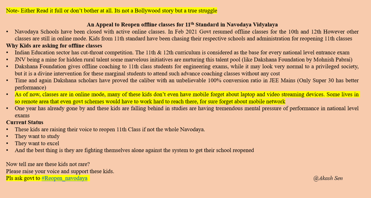 JaisSarthak's tweet photo. @MohnishPabrai @DrRPNishank 
@UnitedJNVFront
@EduMinOfIndia
@CommissionerNVS 
@ncert
@ZeeNews 
@aajtak 
@ndtvindia 
@ABPNews
#Reopen_navodaya 
I request you to please reopen the navodaya vidyalaya and dakshana foundation for the students .We are helpless here at home.😔😭👤 https://t.co/O8uMIuhM1N