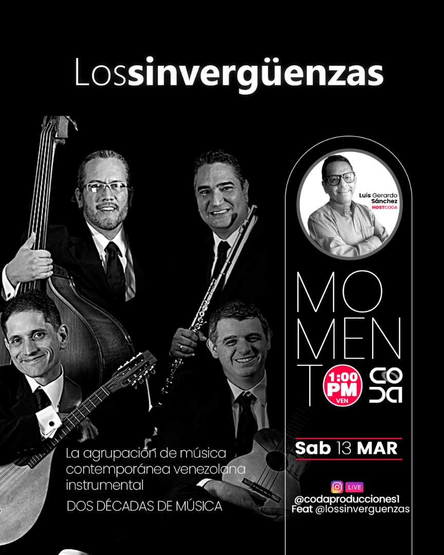 codaproduccione's tweet photo. Nuestro #MomentoCODA de este sábado es con los #SinVerguenzas entrevista en vivo a las 1 pm hora de 🇻🇪 por nuestros ig @codapriducciones1 https://t.co/kKDdLfK2Bx