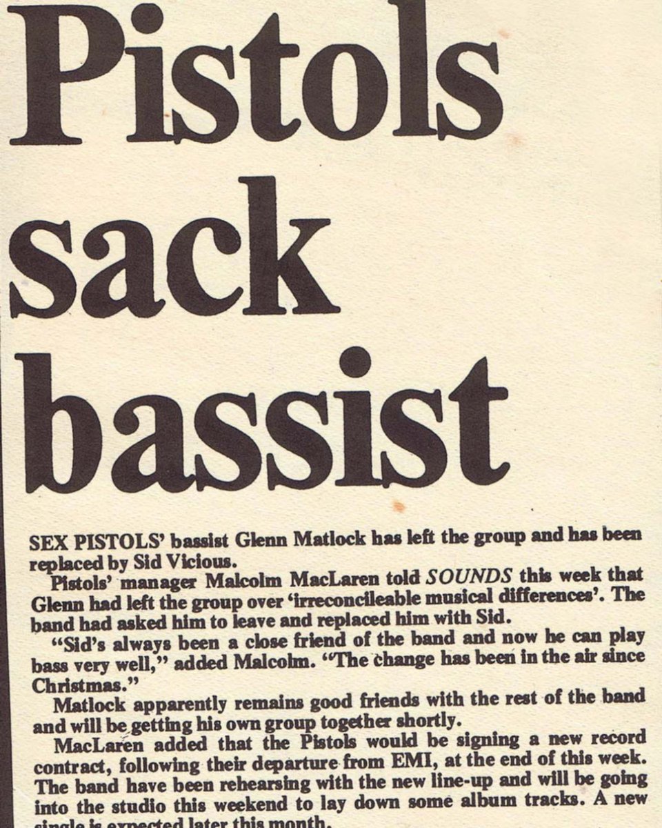 This day in Sex Pistols history... March 13th 1977. Johnny Rotten and Sid Vicious record an interview via phone with DJ Rodney Bingenheimer on Los Angeles KROQ radio. Sid's first interview with the band.