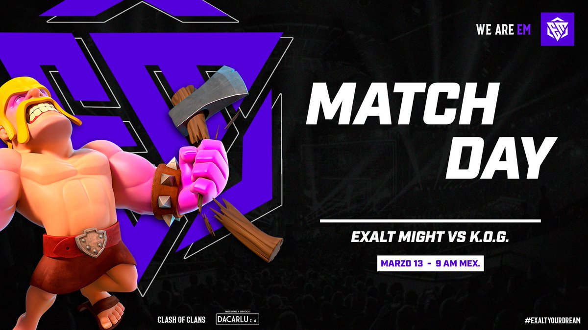 ExaltMight's tweet photo. ¡MATCH DAY!

Hoy nuestros chicos buscarán iniciar el día con el pie derecho en una jornada más de la @GlobalClashCup

🗓️ Hoy
⏰ 9:15 am 🇲🇽

¡Contamos con el apoyo de todos!

#ExaltYourDream 👑🔥 https://t.co/mJzrlJzc03