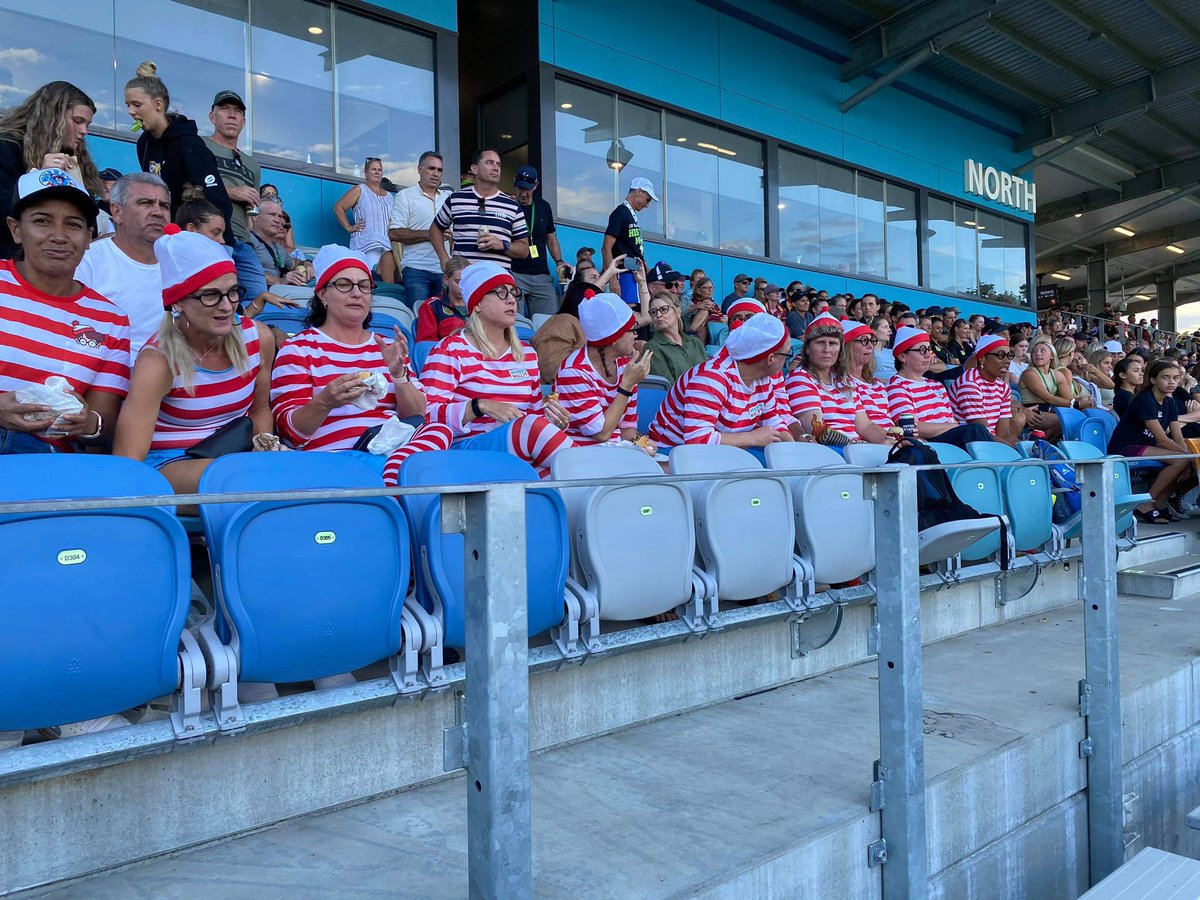 MelDunne4's tweet photo. Forget the onfield action... Where’s Wally?? 2021 W40 NQ Cyclones #ntl2021 https://t.co/7QS7KoMv1d