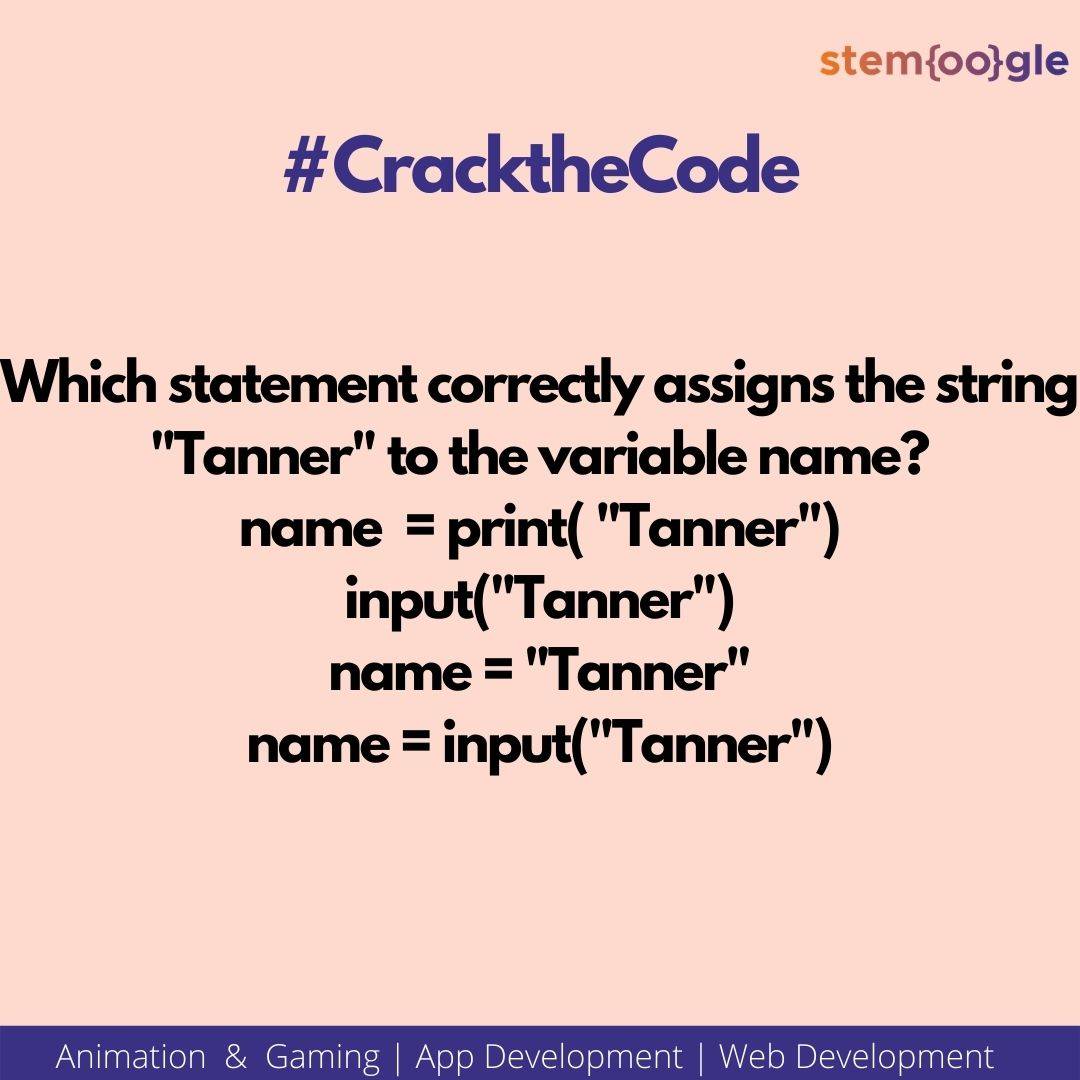 stemoogle's tweet photo. Challenge your friends and see who answers first ๐ฅ
comment your answer below ๐
#computerscienceeducation #coputerscience #webdevelopment #mitappinventor #kidscancode #kidscoding #codingisfun #anybodycancode #scratch #python #javascript #html #stem #stemeducation https://t.co/2Bs6TTJHu3