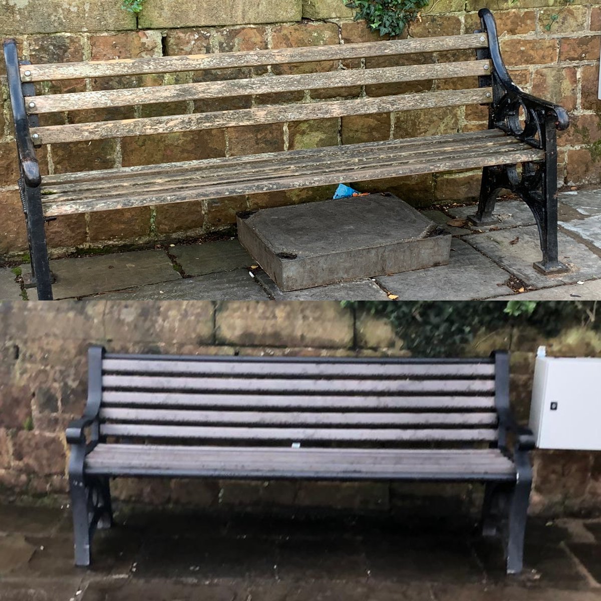 mineheadbid's tweet image. Thanks to the Open Spaces Team at @SWTCouncil for updating this bench in Wellington Square following our request 
#teamwork #mineheadbid #WeAreMinehead