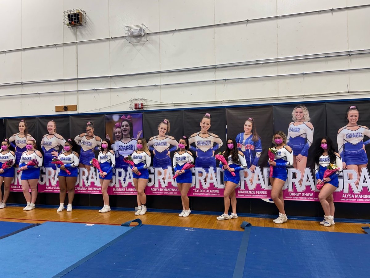 ShakerVarCheer's tweet photo. SENIOR NIGHT WAS A SUCCESS!  Thank you to all our Seniors for your dedication to Shaker Cheer ♡ We will miss you! https://t.co/P4vaJF2dbW