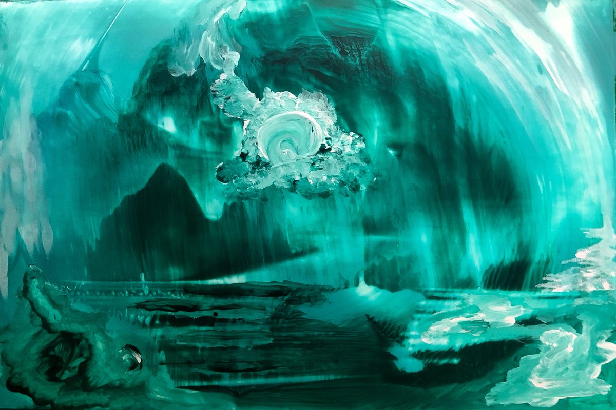 LightWander's tweet image. Birth of a new level within emerald hill... #abstractart #acrylicpaint and #acrylicink