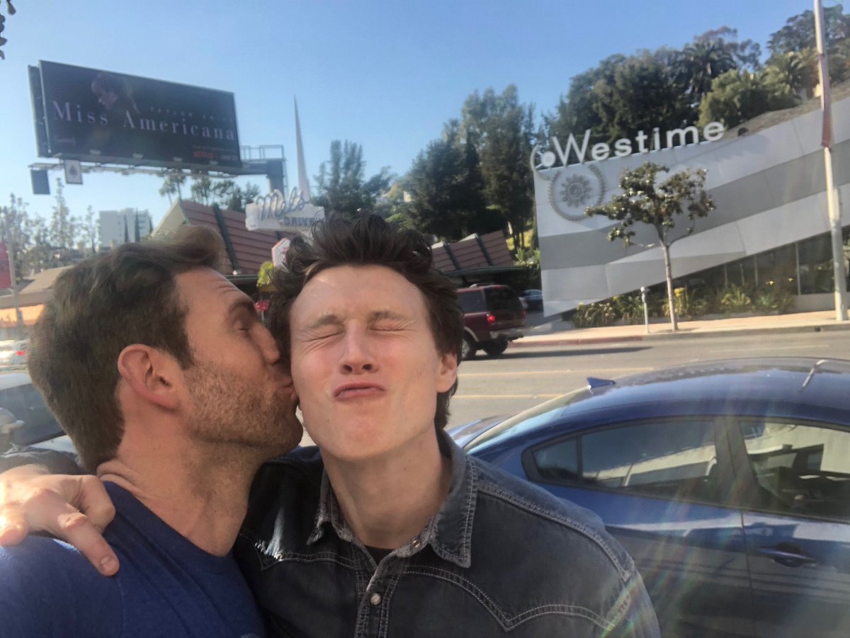 Happy birthday to this humble, talented, legend of a boy! Have a great day G-Force! See you and your kissable cheek soon bro #HappyBirthday #GeorgeMackay #G #Georgio #GForce