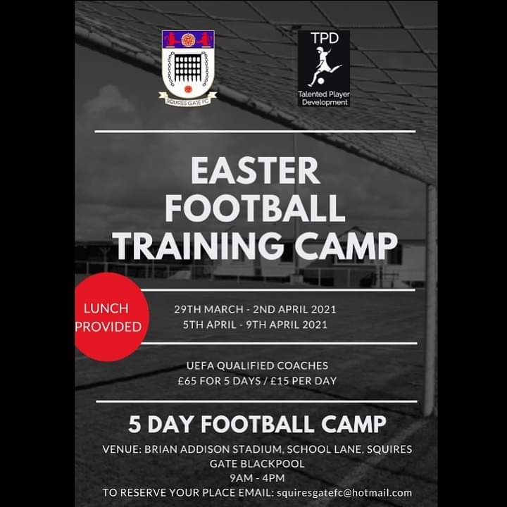 squiresgatefc's tweet photo. ⚽️ | 𝐄𝐚𝐬𝐭𝐞𝐫 𝐓𝐫𝐚𝐢𝐧𝐢𝐧𝐠 𝐂𝐚𝐦𝐩

We have limited spaces available for our Easter Football Training Camp!🐰🐣

To book a place, please email us at squiresgatefc@hotmail.com

🔷️ #WeAreGate | https://t.co/nk7VPTWJTd https://t.co/WOKo5hJj6X