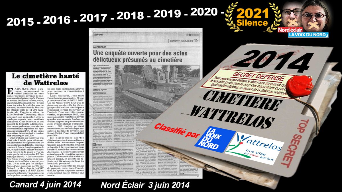 DeBattrelos's tweet photo. @lilleinfo59 Qu'attend-t-on ? Que la #PQR (@lavoixdunord ac Mme @MarjDup) devient 1 #quotidien d'#investigation🤣, que le protégé de #Macron, #Baert, maire de #Wattrelos (#HautsdeFrance) en parle😂?
Les vols de 2021 cachent une affaire de #cimetière frappée de l'#Omerta - #EnMarche. #Lille https://t.co/ulkWoMSwvP