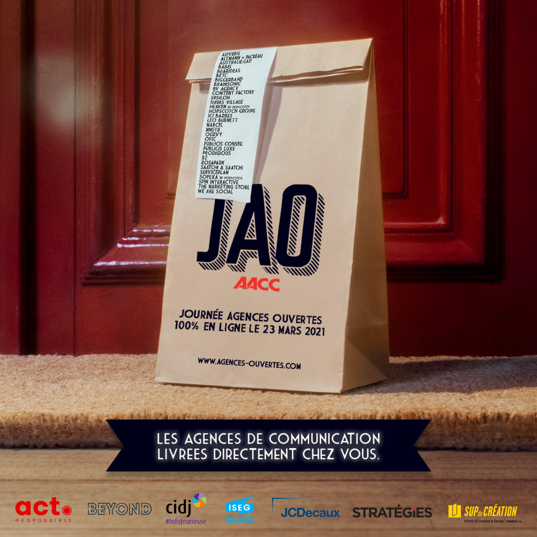 AACClive's tweet photo. | J-10 | Le 23 mars les agences s'invitent chez vous !
L’identité de cette #JAO2021 est signée du team créatif : Charlotte Colp, Hélène Martins et Nathan Orange, étudiants de @supdecreation et la photo de Yan Senez.
+d'info sur le programme dès lundi... https://t.co/k7GafjrWYF