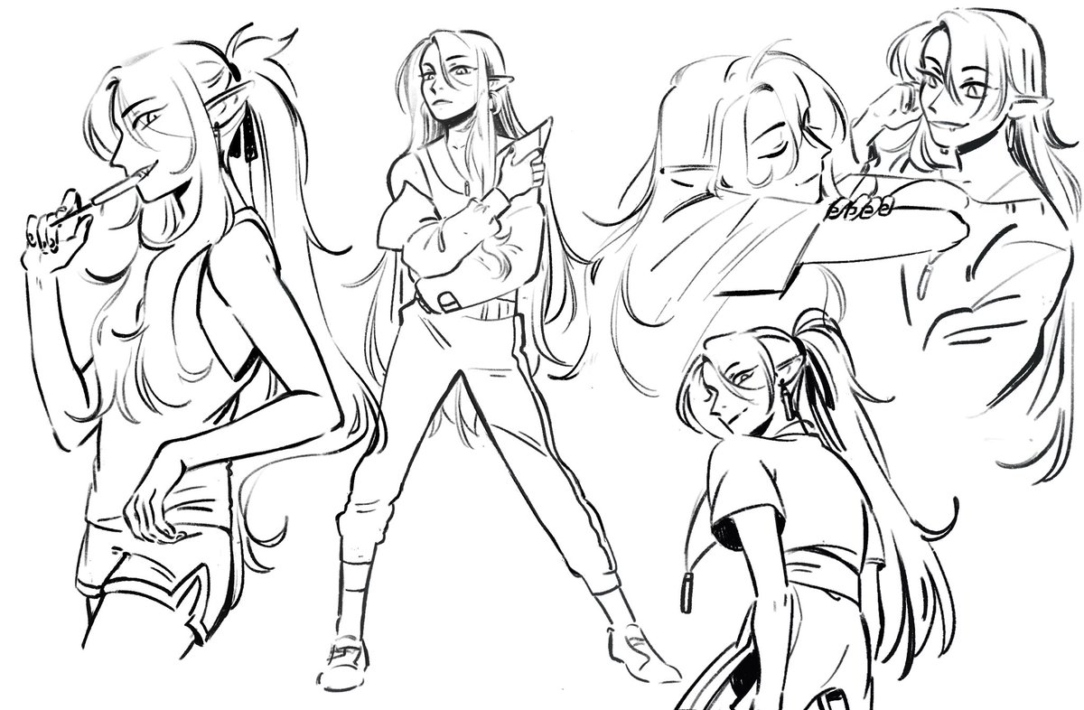 I've been so busy this week that I haven't had much time to draw, so I've just been absentmindedly sketching tonight to get back in the groove!