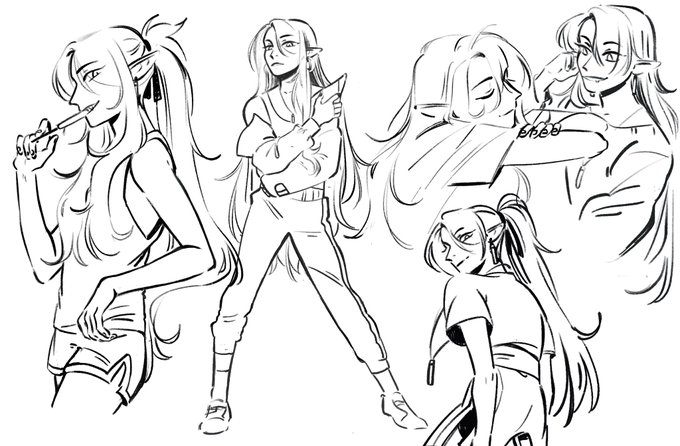 I've been so busy this week that I haven't had much time to draw, so I've just been absentmindedly sketching tonight to get back in the groove! 