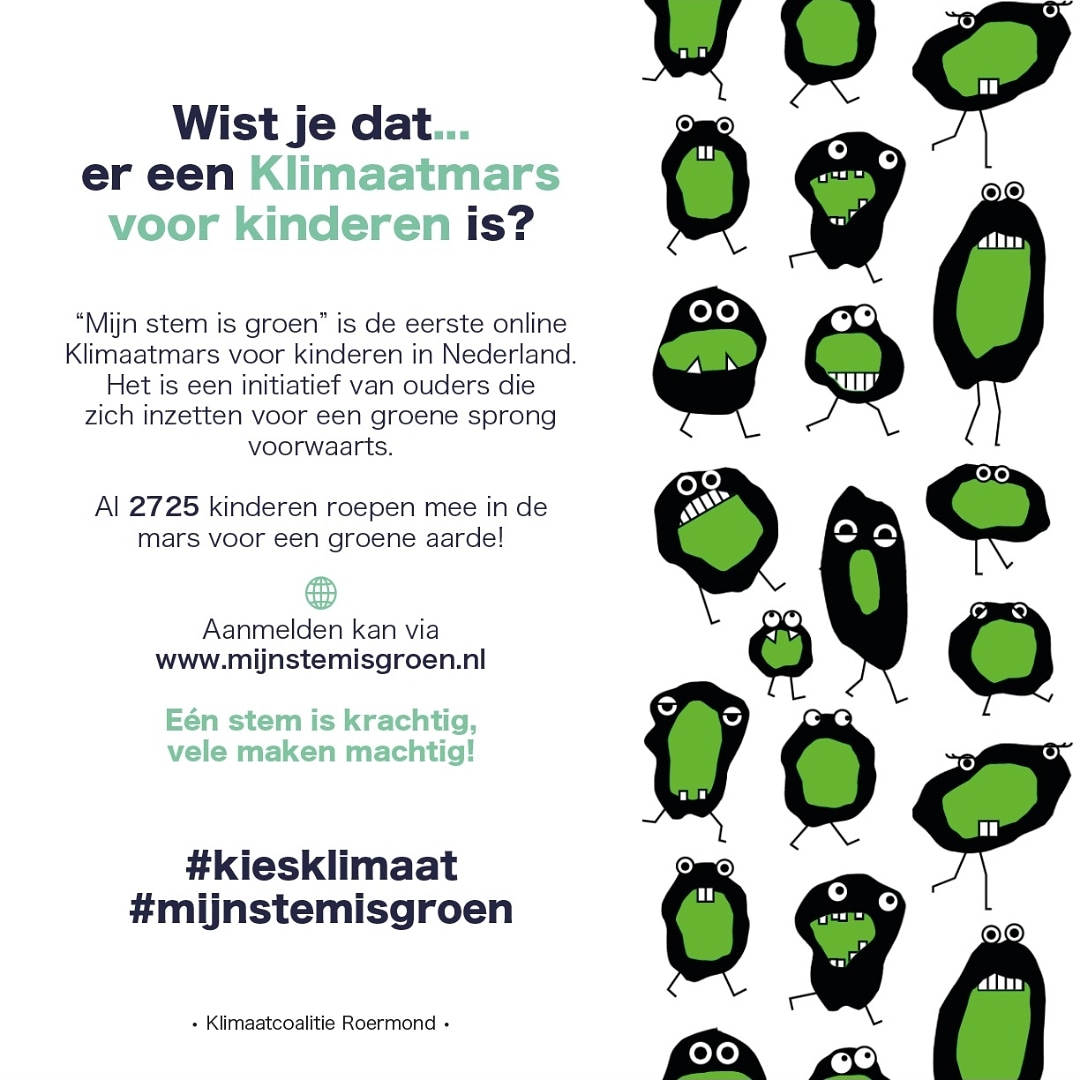 KlimaatalarmRM's tweet image. Mijn Stem is Groen is de Eerste Online Klimaatmars voor kinderen is Nederland. Het is een initiatief van ouders die zich inzetten voor een groene sprong voorwaarts. 
Help de kinderen hun stem te laten horen, en deel dit met zoveel mogelijk mensen!
#kiesklimaat #mijnstemisgroen