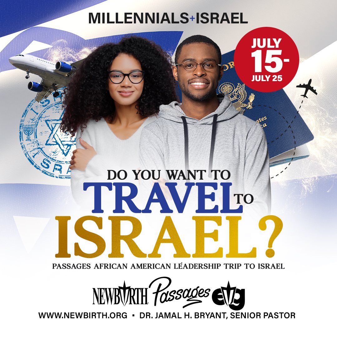 newbirthmbc's tweet photo. Millennials Do you want to travel to Israel? We’re hosting an interest meeting on March 15th at 6PM.
Application deadline is March 24th
Sign up at https://t.co/0dB1FzTHPD or click the link in Bio “Millennial + Israel
#newbirthnow #israel #emerginggenerations @jamalhbryant https://t.co/bzO3OBuVXr