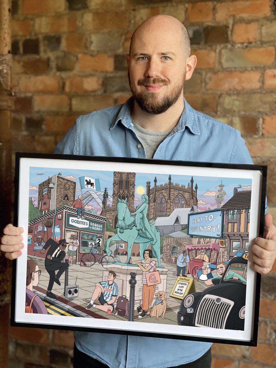 EtchandPin's tweet photo. The new 'Our Coventry' art print is our love letter to the city and available to order NOW over at https://t.co/k7ci6hYm7C https://t.co/KwlfUBqBIZ