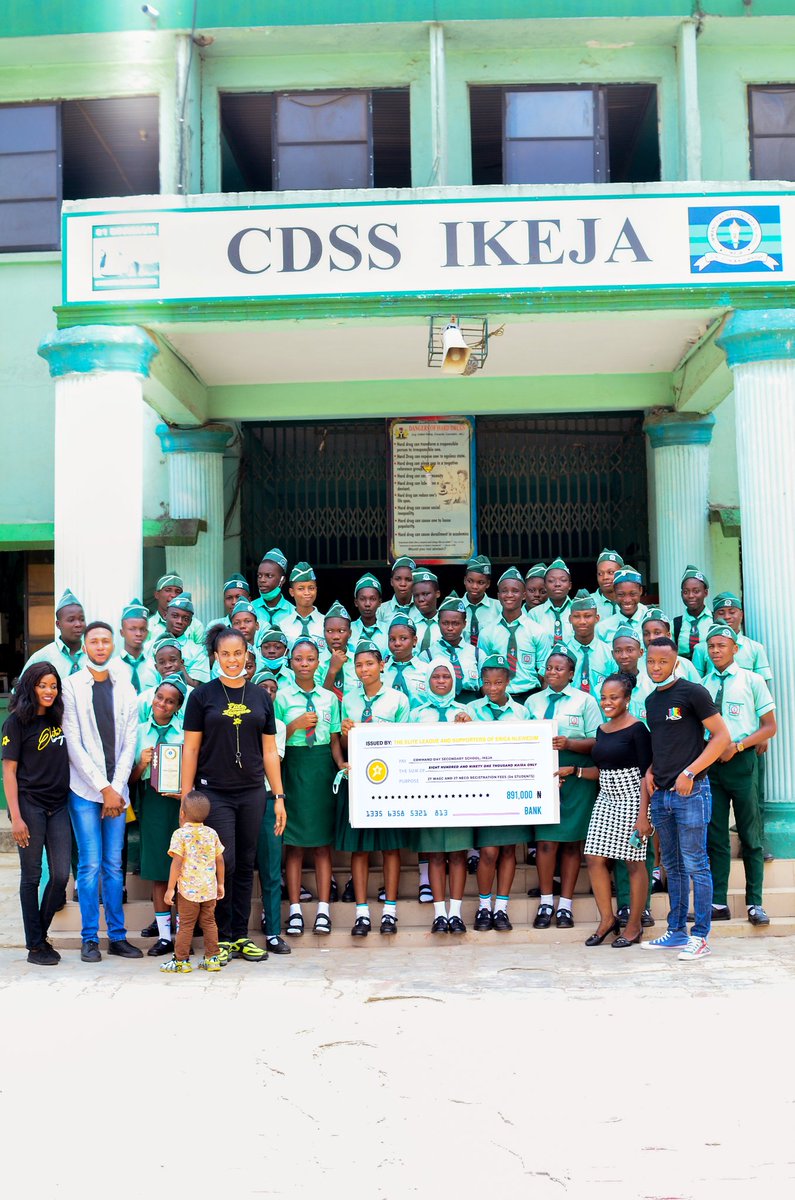 ProfZode's tweet photo. In the birthday spirit, The Elite League and supporters of Erica Nlewedim made a donation of N891,000 to her Alma Mata, Command Day Secondary School Ikeja, to foot the WAEC and NECO registration fees of 54 students.

#Education #WorldEricaDay https://t.co/IHnLZRlFh9