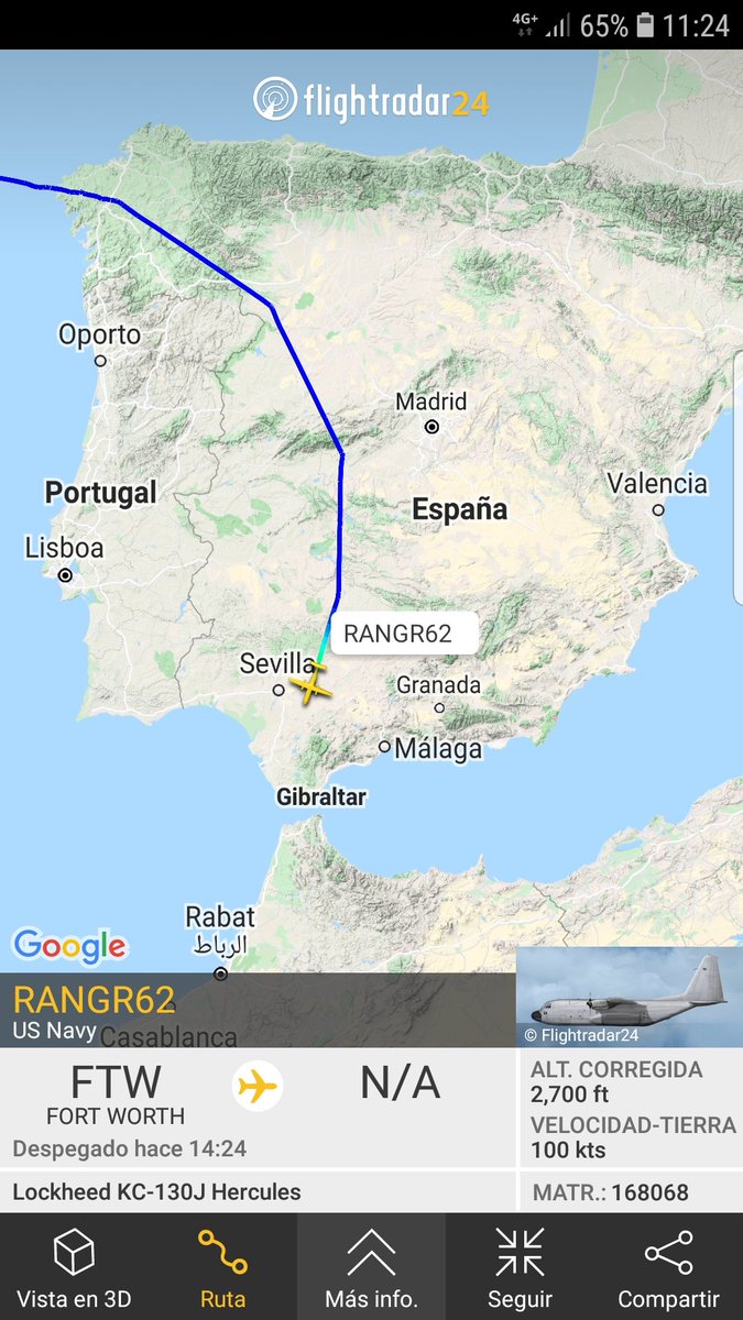 MilRadar's tweet photo. 🇺🇸 #USNavy KC-130J Super Hércules 168068 del #VMGR352 llega a #Morón procedente de #FortWorth #Texas #USA
📷 Mark Stares https://t.co/q3H0ickQRE