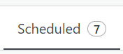 a screenshot of wordpress, with the word 'scheduled' on the left and the number 7 on the right. indicating that i have 7 blog posts scheduled to be published on my book blog.