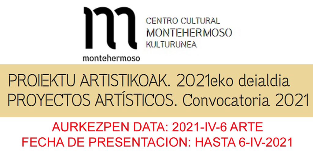 omijurkide's tweet photo. 🔊- MONTEHERMOSO KULTURUNEAK LUZATUTAKO DEIALDIA / CONVOCATORIA PRESENTADA POR EL CENTRO CULTURAL MONTEHERMOSO #deialdia #montehermoso #proiektuartistikoak https://t.co/yZ3ywpM0Mo