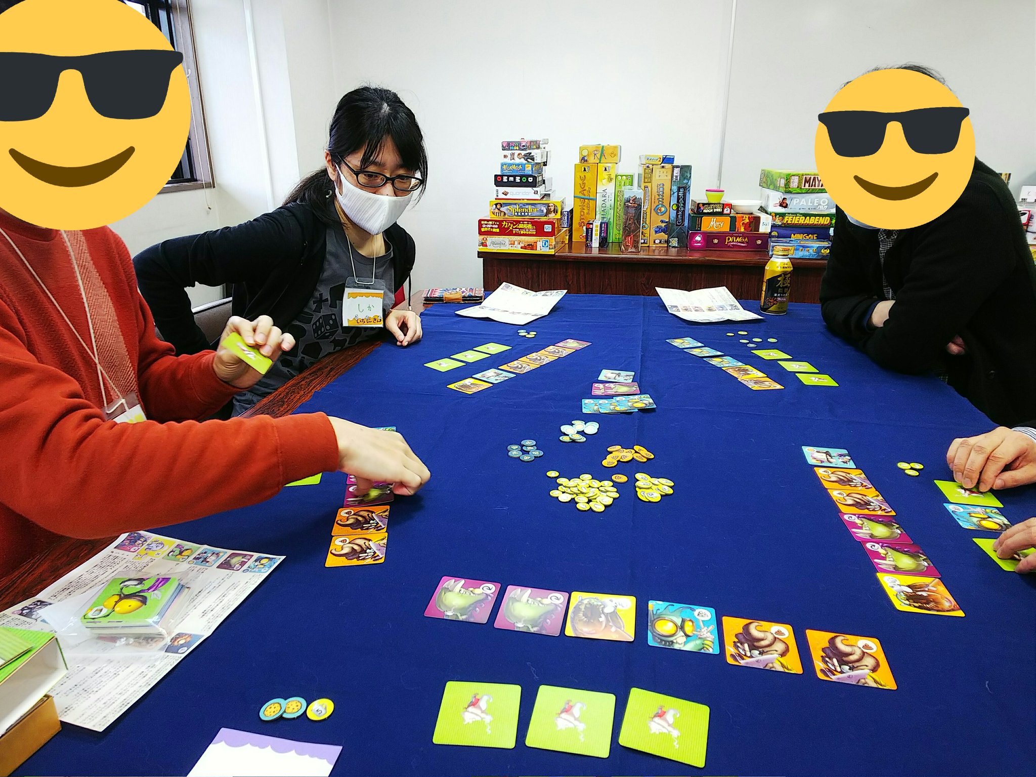 きくぞう 広島ボードゲーム いちにさん モンスターカフェ モンスターの特殊効果を使いながらマジョリティを争うゲーム シンプルだけど 相手の伏せられたカードの読みあいや駆け引きもあってなかなか楽しいゲームでした W B T Co