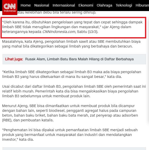 MurtadhaOne1's tweet image. Ini contoh framing media spt @CNNIndonesia 

Ilmuwan @lipiindonesia udah menjelaskan bhw limbah sawit yg brbahaya bisa dimanfaatkan menjadi produk yg brmanfaat

Tapi yg dijadikan judul malah menipu orang2 yg cuma baca judul

From this                                       To This