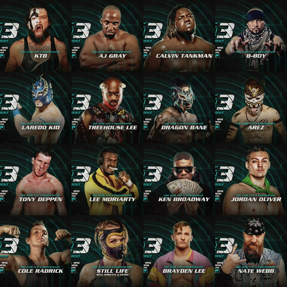 ManUpAlex's tweet photo. πΊπΈ | Ya conocemos a los 16 participantes de la #AcidCup de este aΓ±o. Pese a las limitaciones de la pandemia, @GCWrestling_ ha hecho un excelente trabajo para traernos un torneo lo mΓ‘s variado posible.
El show, como siempre, en @FiteTV π
https://t.co/sfhBfNdlVt https://t.co/ZZZFdIDHud