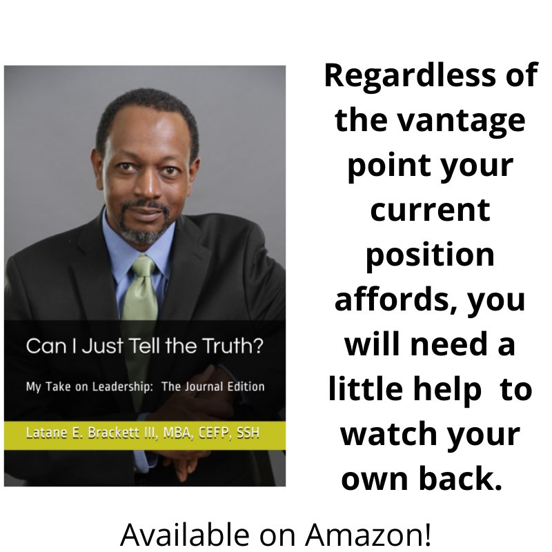 Turning your back on people is a good way to overlook the help that was staring you in the face. - Latane Brackett 

Can I Just Tell the Truth?: The Journal Edition amzn.to/3bk2yVD, Where Are All the Leaders? amzn.to/38eG2vl, As I See It amzn.to/2NUGecp