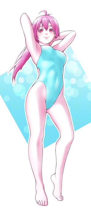 煽りポーズ練習です。
後輩ちゃんフロントスタイル。

#dessin #drawing  
#デッサン #水着 
#教えてもらいたガール 