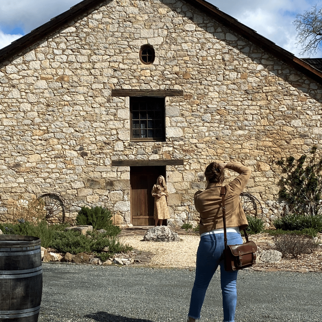 Guests taking beautiful photos in front our of historic winery. Thank you for loving our property as much as we do! #seaveyvineyard #napavalley #history #winetasting