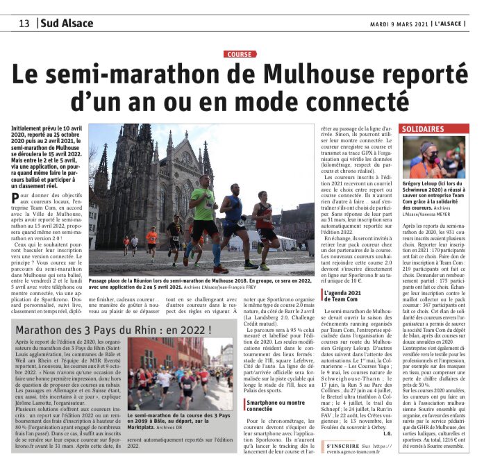 Rdv en avril pour le Semi de Mulhouse en mode connecté ! #semimarathon #mulhouse #connecté #course