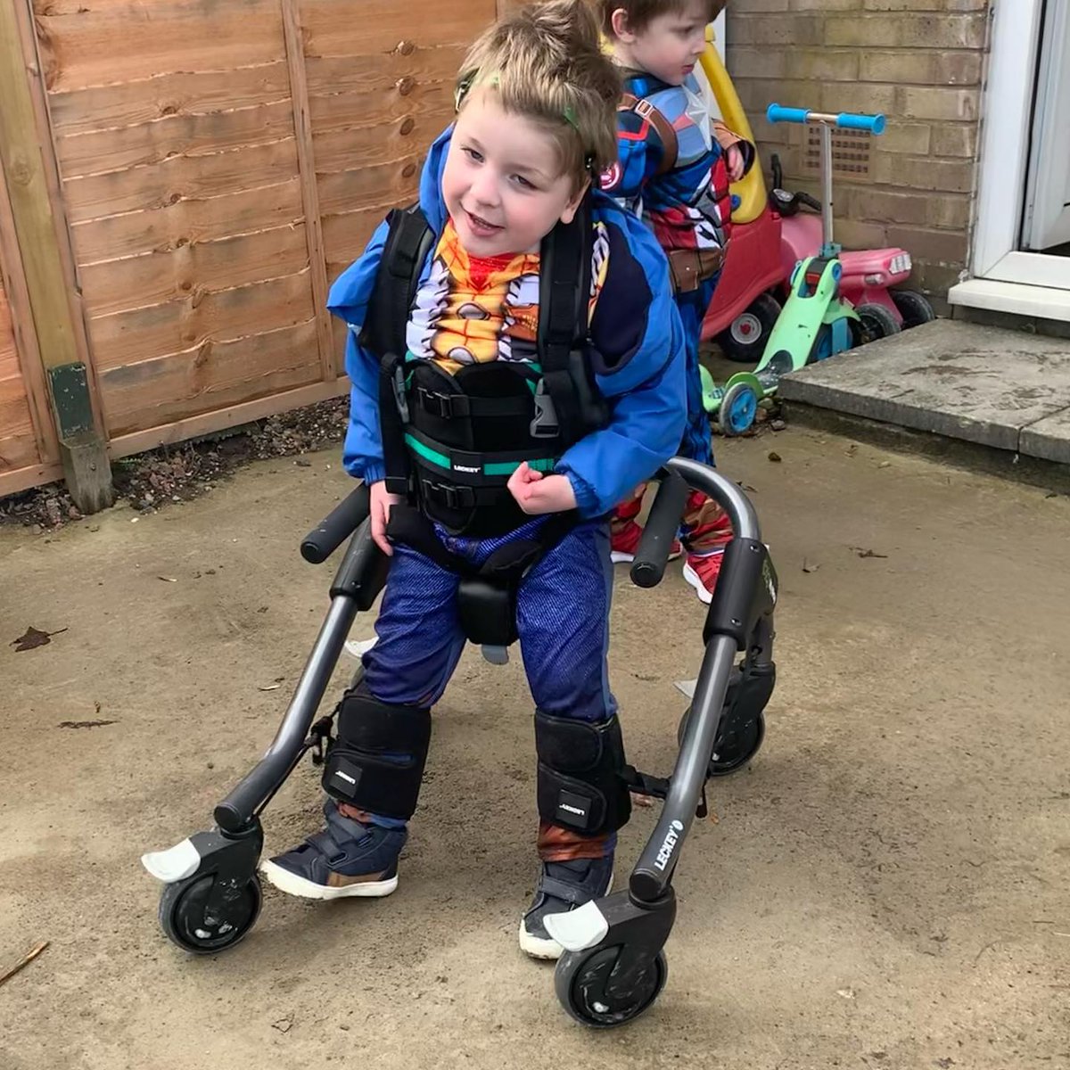 isright's tweet photo. #AlfieUpDate Alfie was dressed as Woody, Rory was Captain America and we went for a walk around the block with Alfie in his walking frame and Rory in his car. Alfie had such a great time and worked so hard! #ProudGrandad #LittlePartnersInCrime https://t.co/OYhHNDcr6M