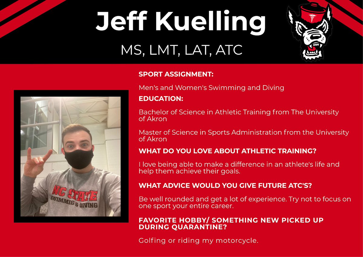 NCSU_SportsMed's tweet photo. #NATM2021 Shoutout: Jeff Kuelling of @packswimdive https://t.co/LJYAjCSCkS