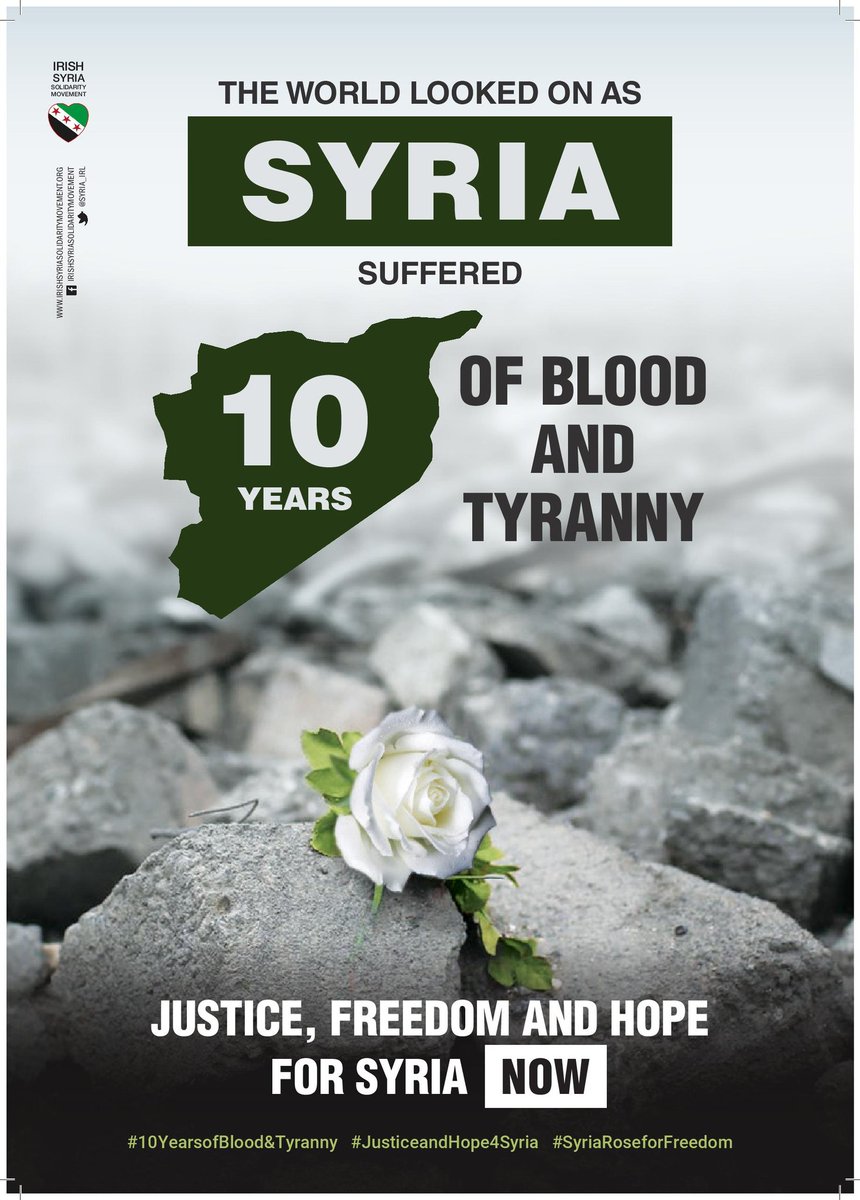 lonipod's tweet photo. @WafaMustafa9 Will be with you in heart and spirit, Wafa & we will be standing with you and all Syrians (in a form that fits with our restrictions here)
#10YearsofBloodandTyranny
#JusticeandHope4Syria
#SyriaRoseForFreedom🌹 https://t.co/xiGBkzevr9