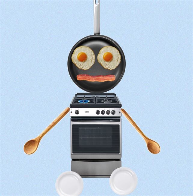 The third graders created robot collages.  I love these cooking robots. #youthartmonth #thirdgradeart #inspire96