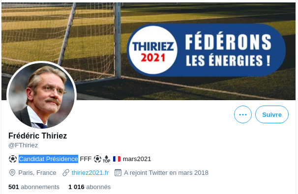 Loran750's tweet photo. Bonjour messieurs @FThiriez et @Michel__Moulin, n'oubliez pas d'ajouter la même mention que @RoyalSegolene dans votre bio Twitter.
#FFF #electionFFF https://t.co/kAd0HlYLLP