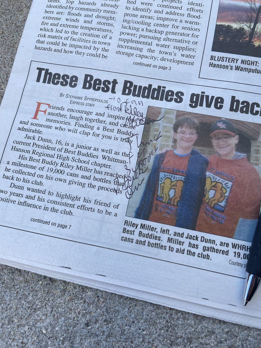 Someone in the store even asked us to autograph a newspaper because they heard our story and was a friend of Riley’s. <a href="/BestBuddiesMARI/">Best Buddies MA & RI</a>