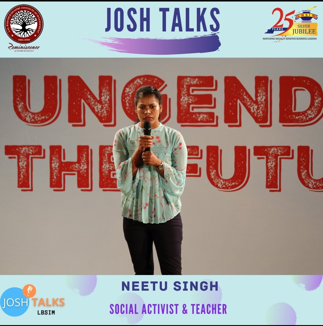 LBSIMAlumniCell's tweet photo. Josh Talks 2021: 'Ungender the Future' was a jolting experience.
The 2nd speaker, Neetu Singh, spoke about her journey from an underprivileged kid to a social reformer who teaches underprivileged kids.
(3/6) https://t.co/MMo6IOJ81h