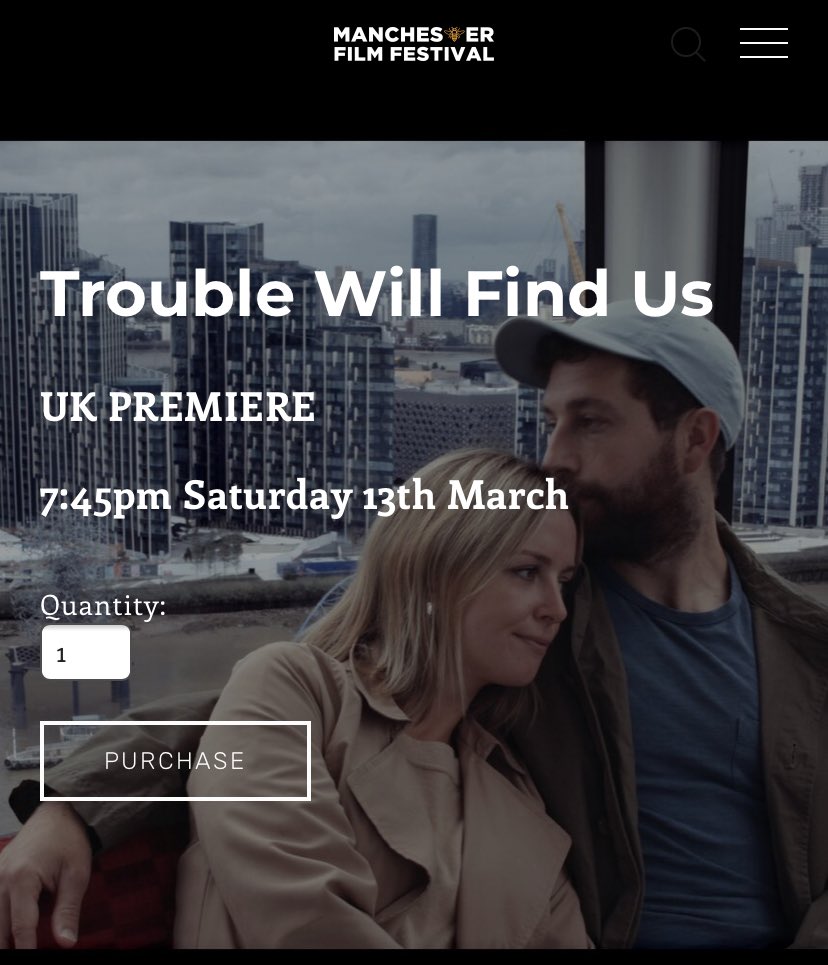 UK PREMIERE at Manchester Film Festival tonight March 13 at 7.45PM GMT Followed by live Q&amp;A. Tickets are £3.50. maniff.com/troublewillfin…